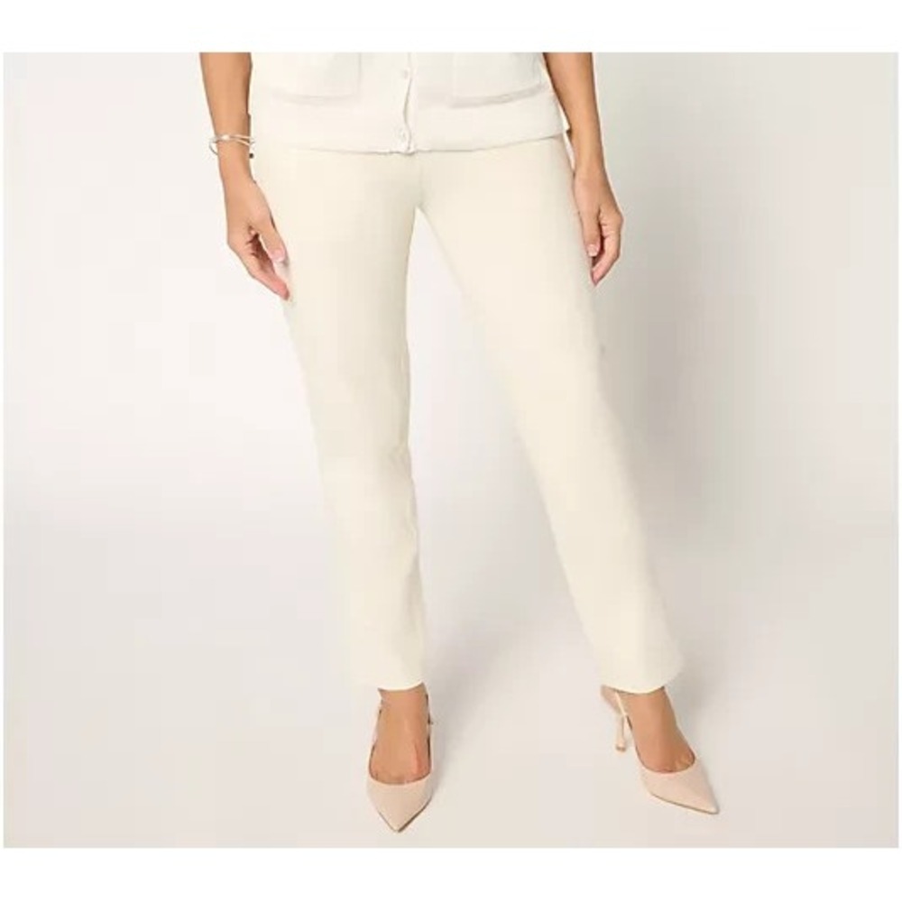 Women with Control Regular TUSHY LIFTER Straight Leg Ankle Pants Butterc, Large